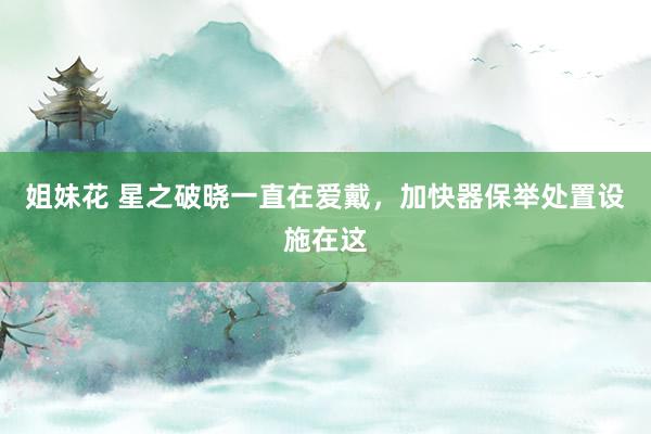 姐妹花 星之破晓一直在爱戴，加快器保举处置设施在这