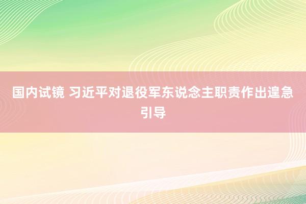 国内试镜 习近平对退役军东说念主职责作出遑急引导