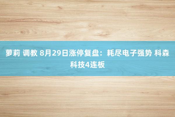 萝莉 调教 8月29日涨停复盘：耗尽电子强势 科森科技4连板