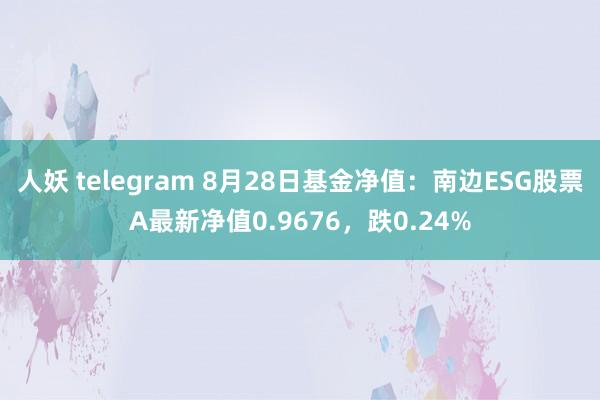 人妖 telegram 8月28日基金净值：南边ESG股票A最新净值0.9676，跌0.24%